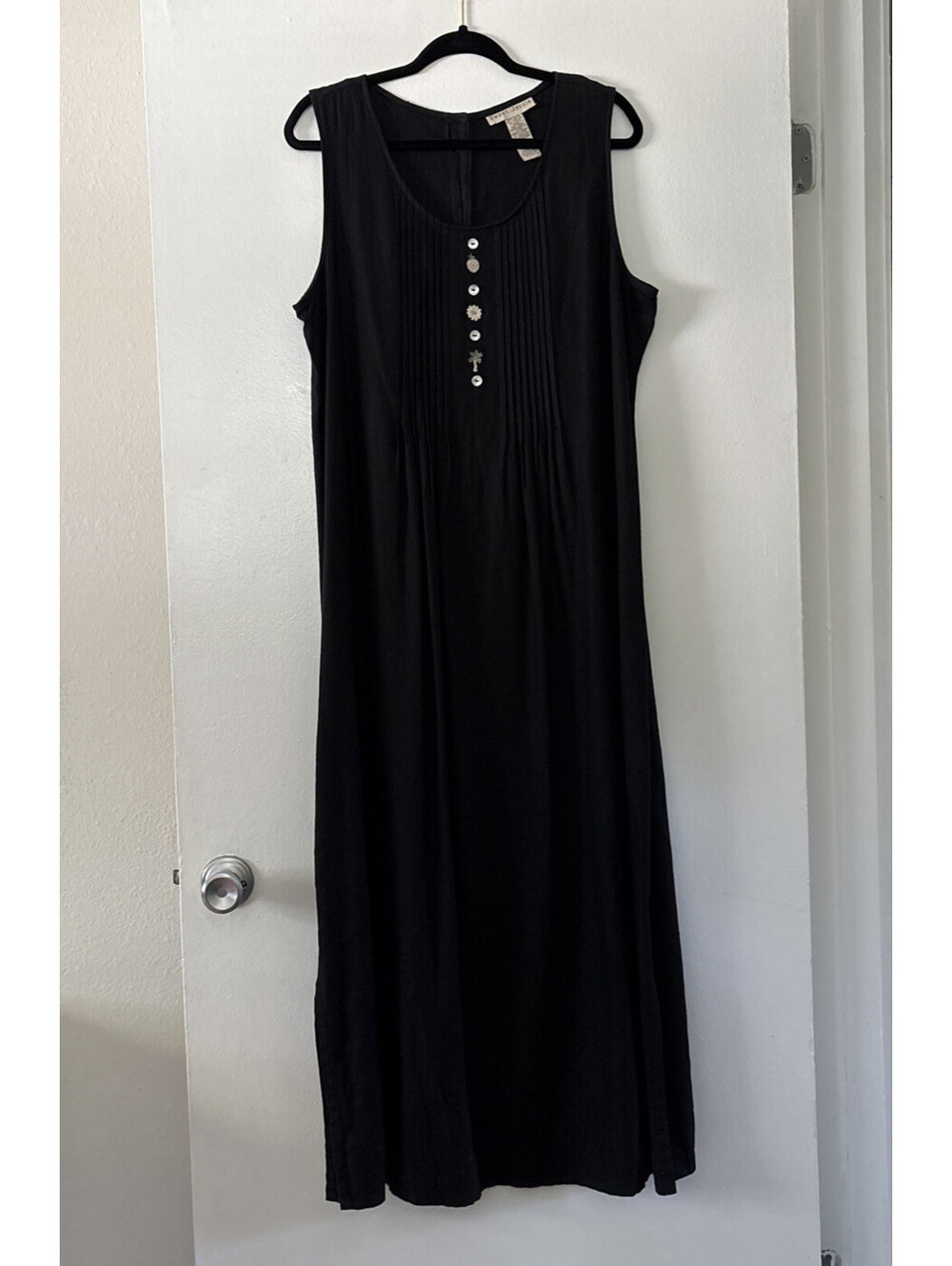 Sweet Jessie Linen XL Maxi Dress Lagenlook Minimalist Resortwear Chic Tropical